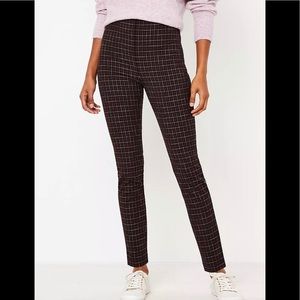 Side zip skinny pants in plaid by Loft